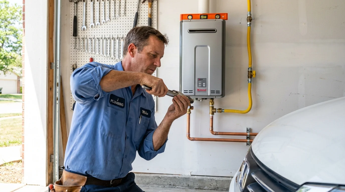 Tankless water heater installation by a Johns Plumbing LLC plumber in Ashburn